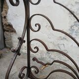 Art Nouveau wrought iron fireplace screen grate