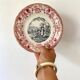Old talking plates Gien "a wedding in the countryside"