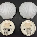 Pair of shell wall sconces from Glasshutte Limburg