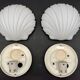 Pair of shell wall sconces from Glasshutte Limburg