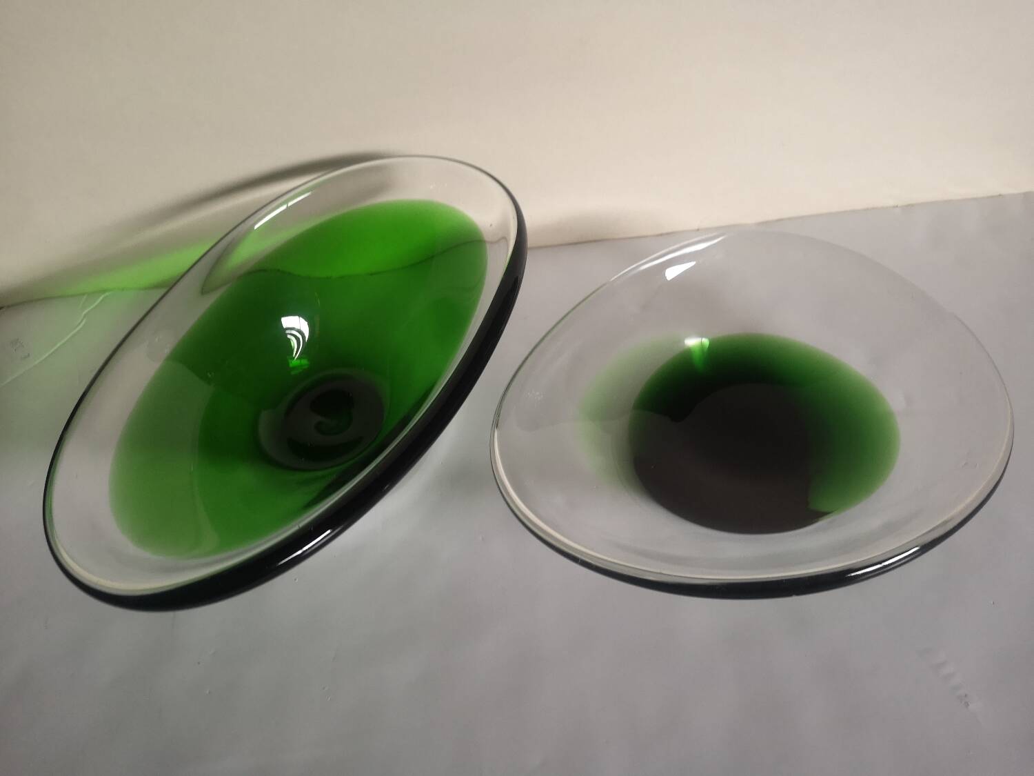 Set of 2 empty pocket glass cups air afrique vintage