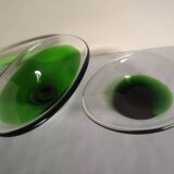 Set of 2 empty pocket glass cups air afrique vintage