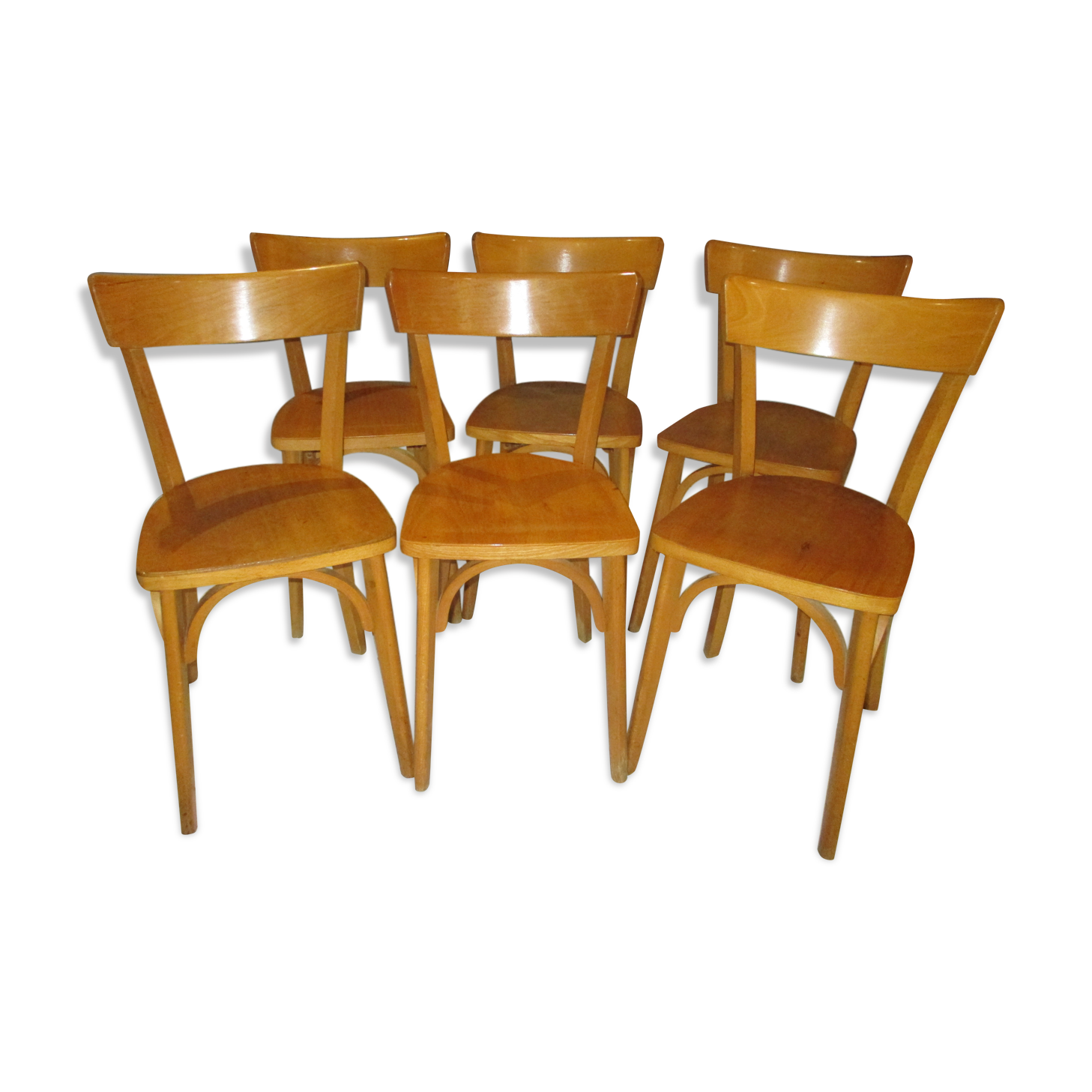 Suite 6 chaises de bistrot vintage 1965