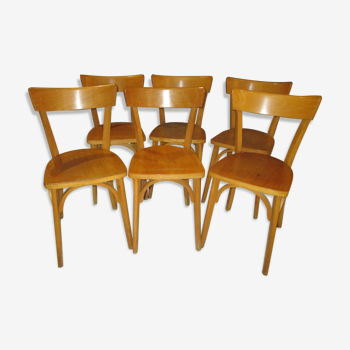 Suite 6 chaises de bistrot vintage 1965