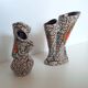 2 Vases of Vallauris in ceramic swaddled volcanic effect.