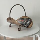 Old brass log holder