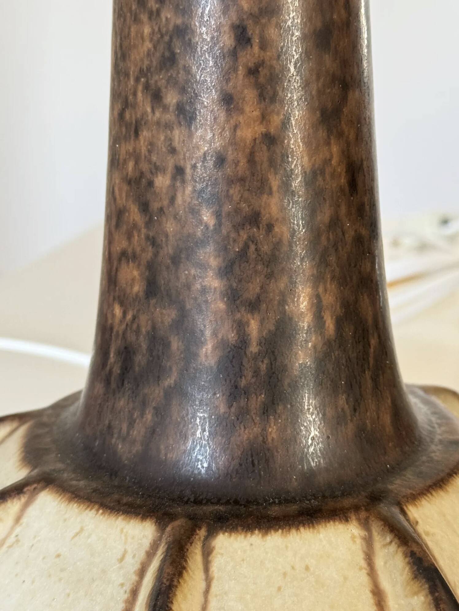 Pair Marianne Starck Stoneware Table Lamps: Michael Andersen Denmark, 1970s