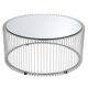 A round coffee table with a mirrored top, from the 1990s.