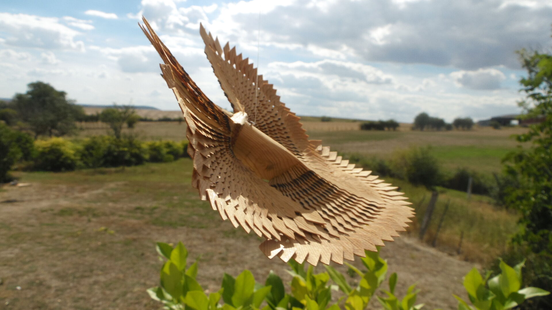 Oiseau décoratif en bois a suspendre