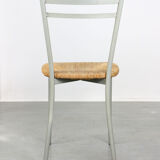 Chaise italienne vintage en paille et métal