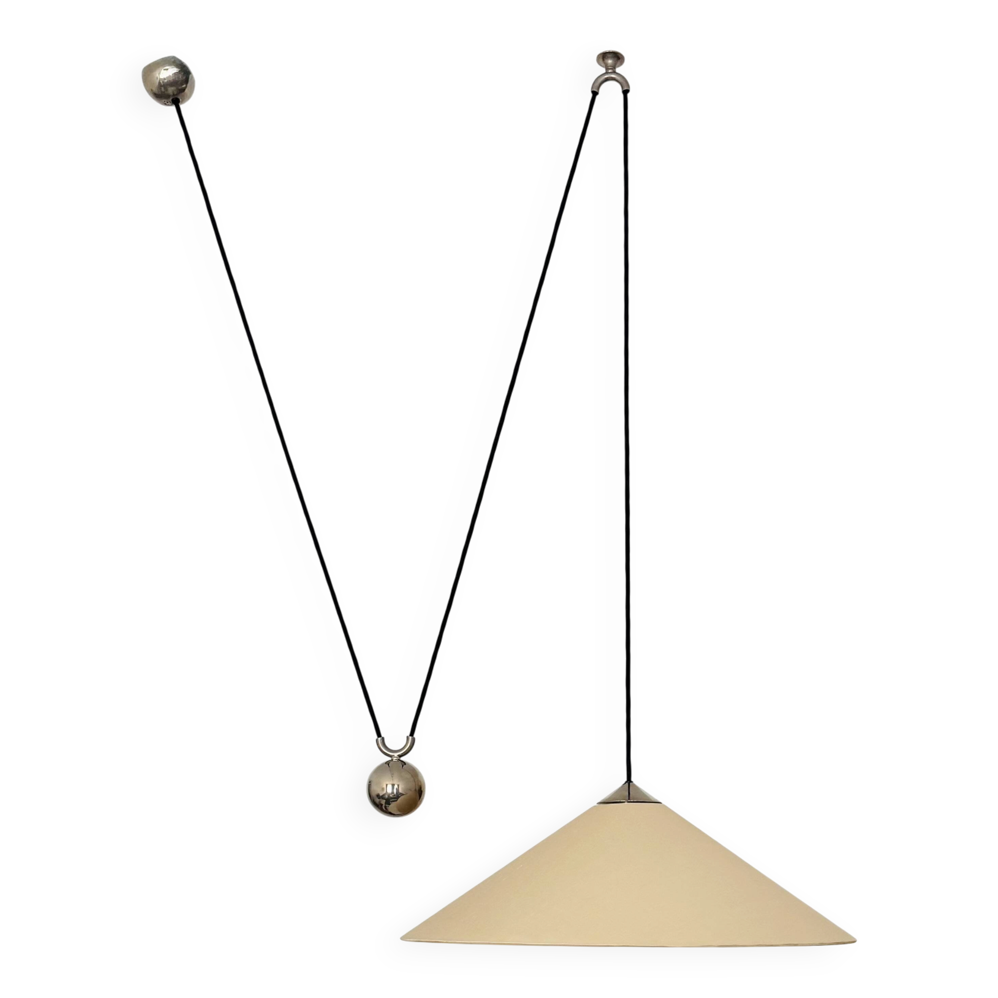 Large Adjustable Pendant Lamp with Counterweight by Florian Schulz