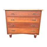 Commode vintage à pieds compas en chêne