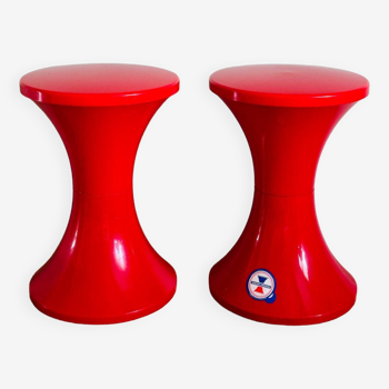 Tabouret TamTam rouge par Stamp 1970