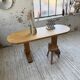 Brutalist pine oval table