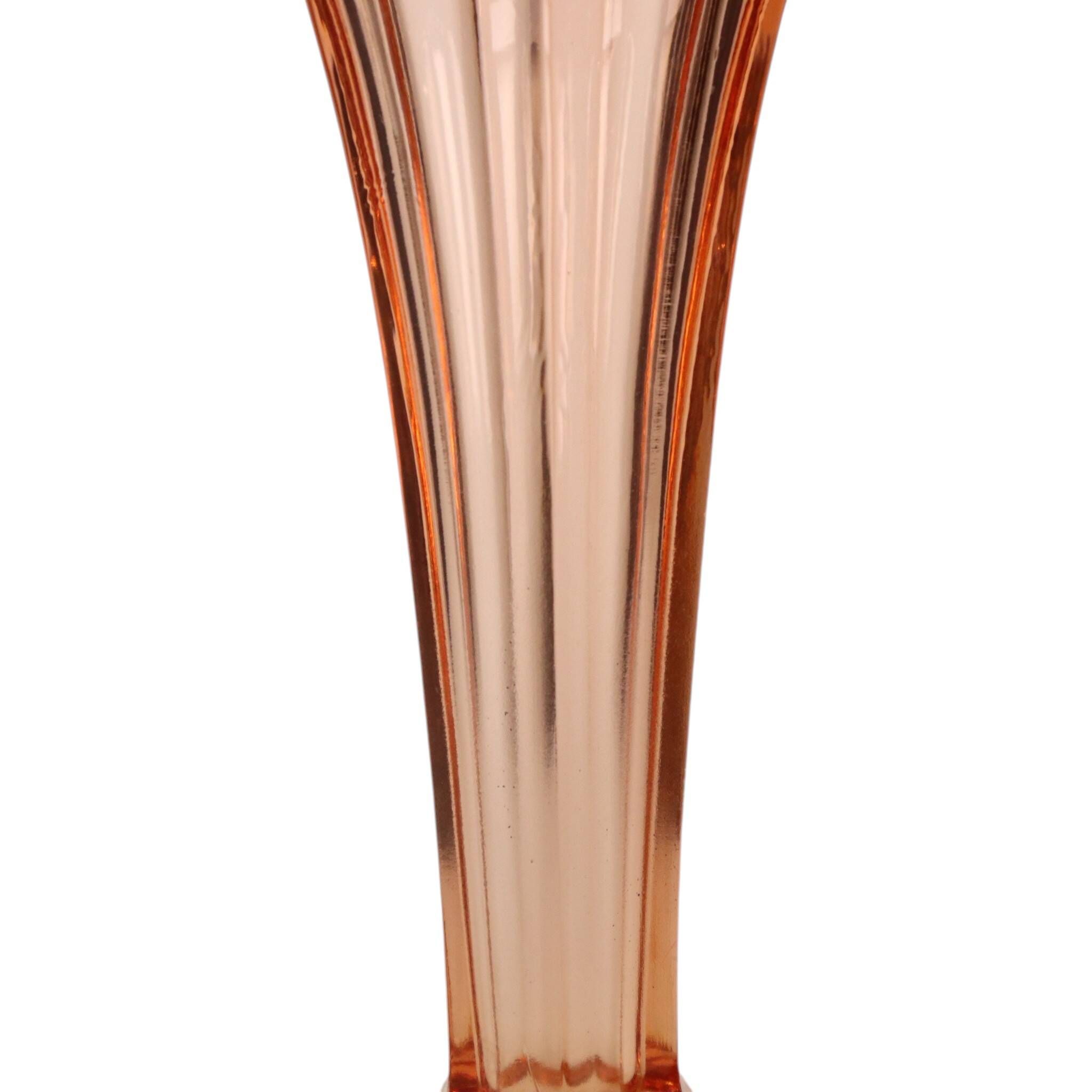 Pink Rosaline Art Deco Vase VSL Luxval Americain 23cm