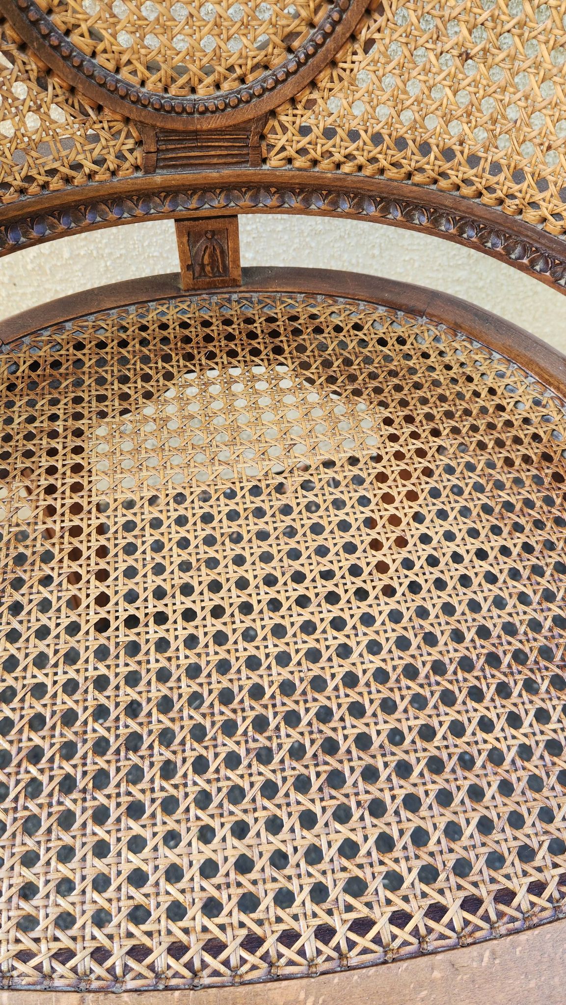Chaise ancienne Louis XVI en bois et canage XIXe siècle