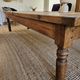 XXL coffee table in solid raw elm wood with 2 drawers, rustic antique.