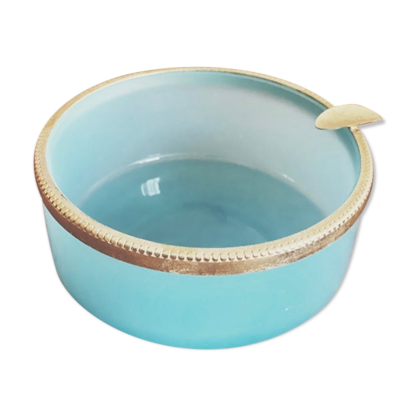 Blue and gold ashtray