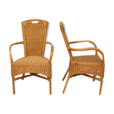 Pair of rattan armchairs