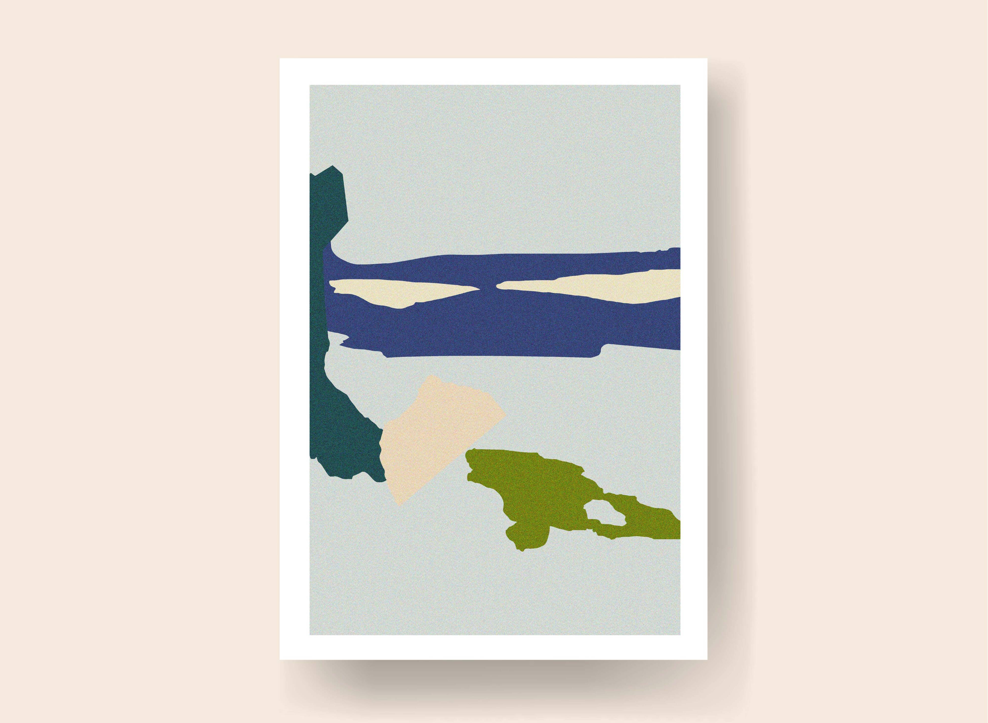 ABSTRACT BLUE MOUNTAIN - Illustration A3