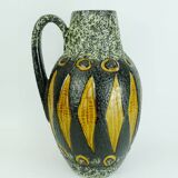 scheurich 1960s 70s VASE jug model 279-38 black and white fat lava abstract decor