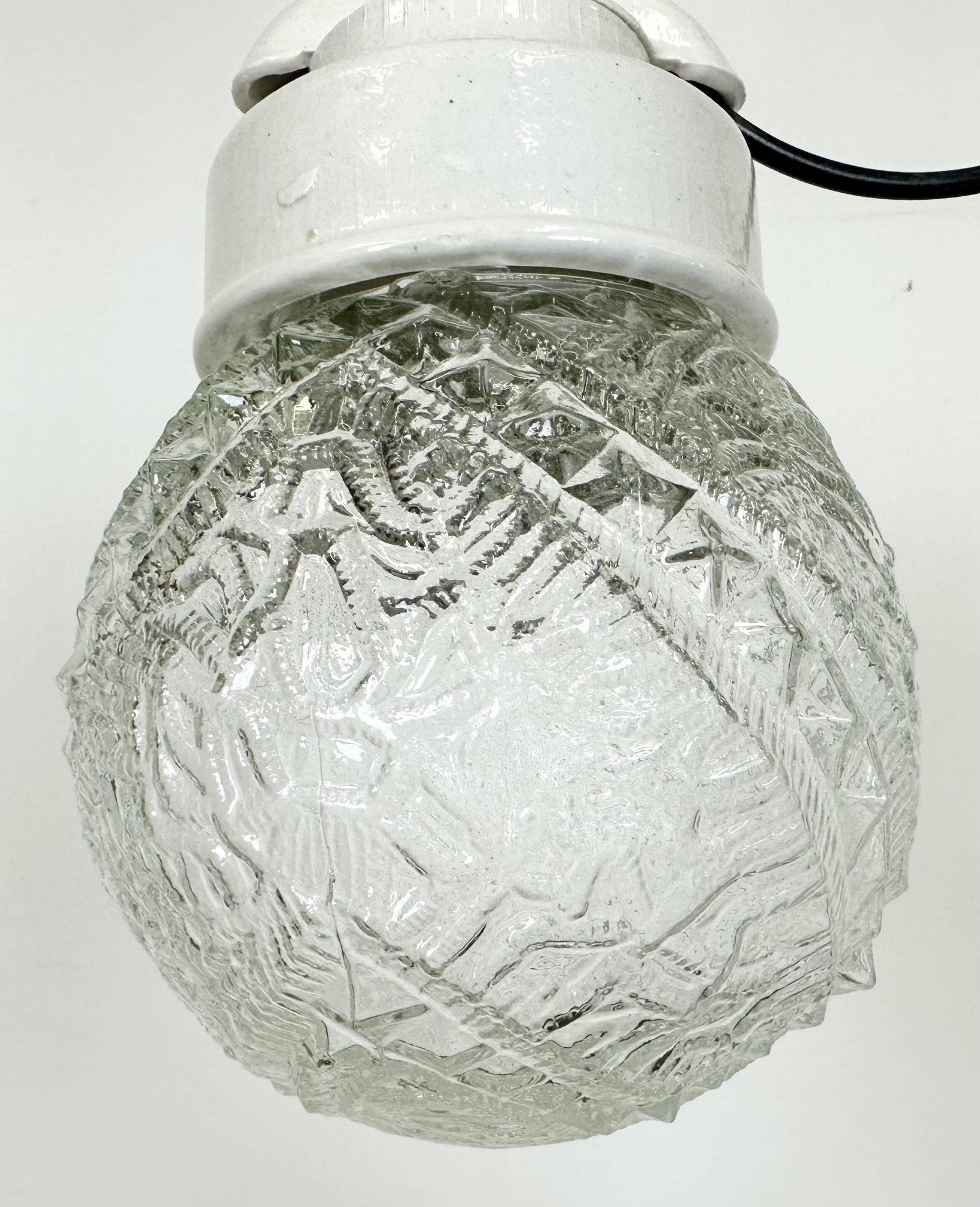 Vintage White Porcelain Pendant Light, 1970s