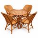 Ensemble de jardin vintage en rotin tressé –table ronde et 4 fauteuils