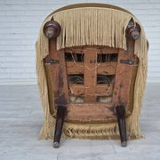 1950s, Danish armchair, furniture velour, ash wood legs.