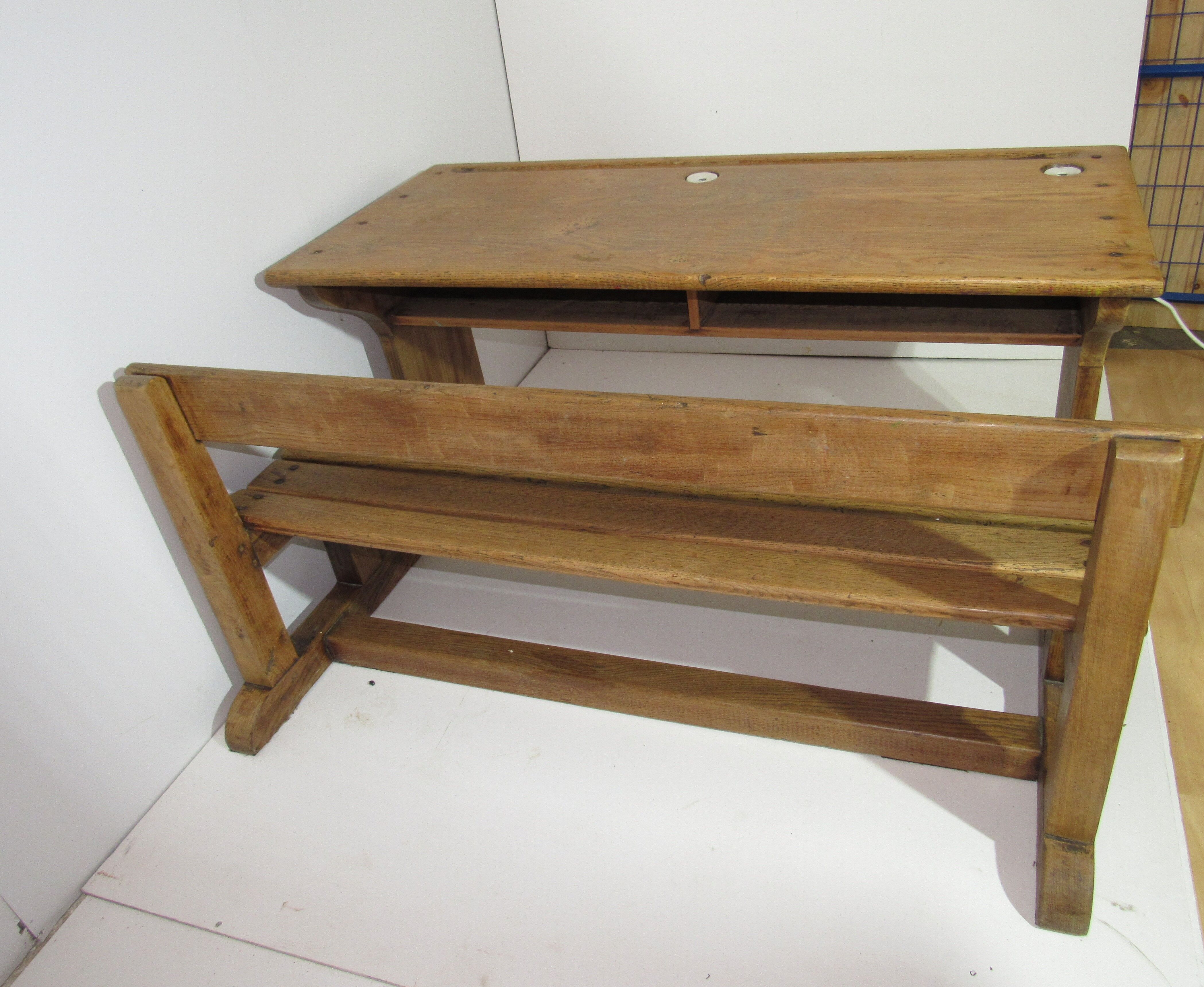Light oak school desk