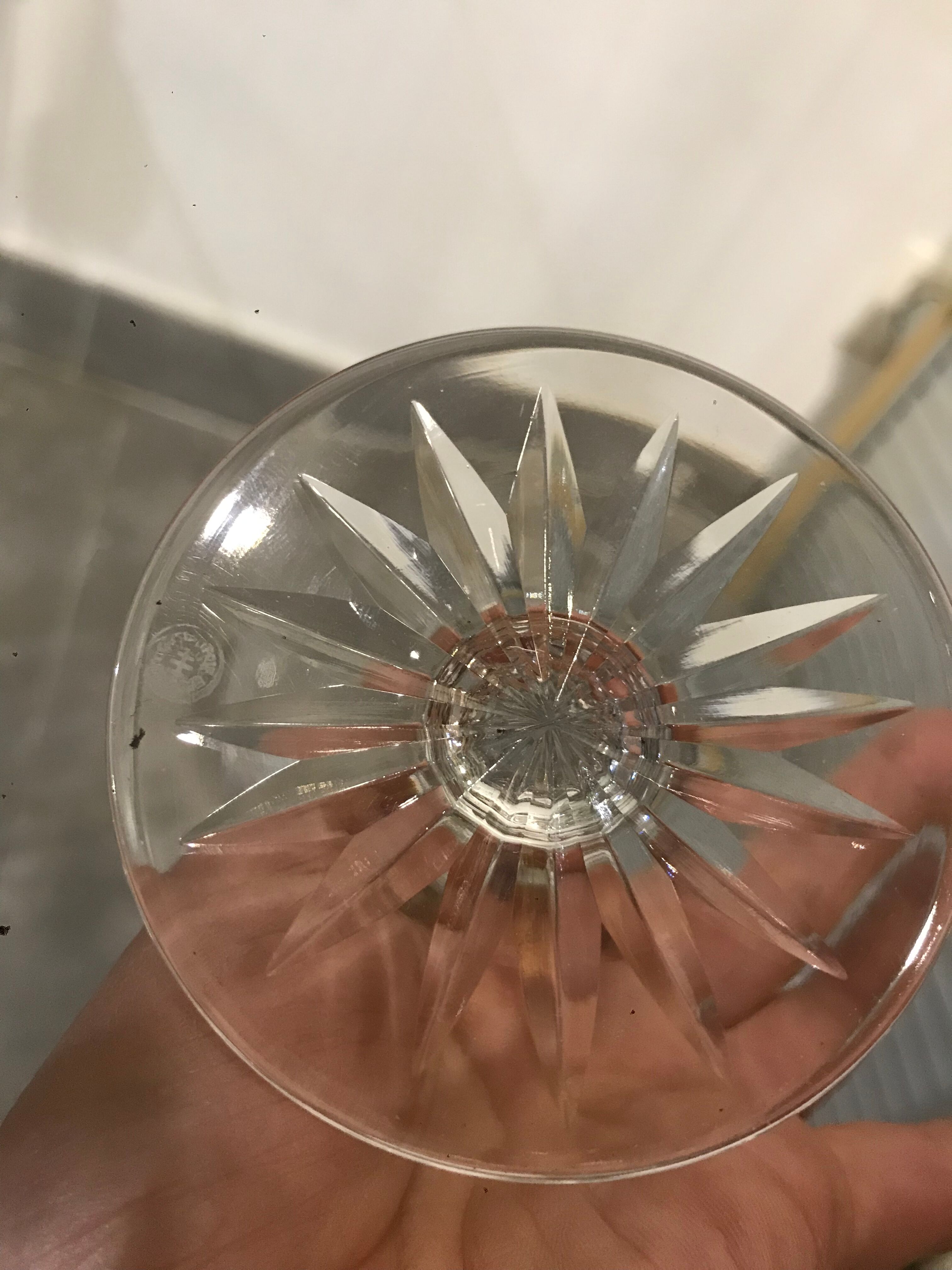 4 glasses of Lorraine crystal wine