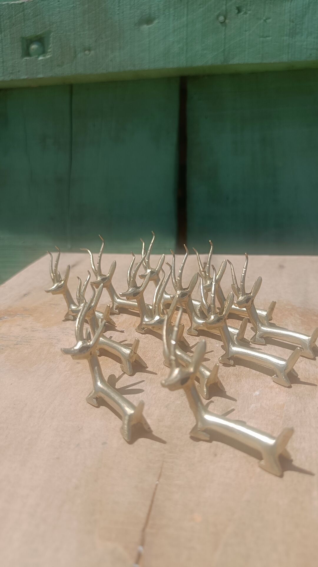 Solid brass knife holder gazelle antelope