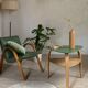 Table basse tripode Hugues Steiner bow wood double plateau