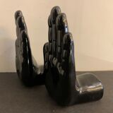 Pair of black ceramic hand book greenhouse, 1970, Netherlands