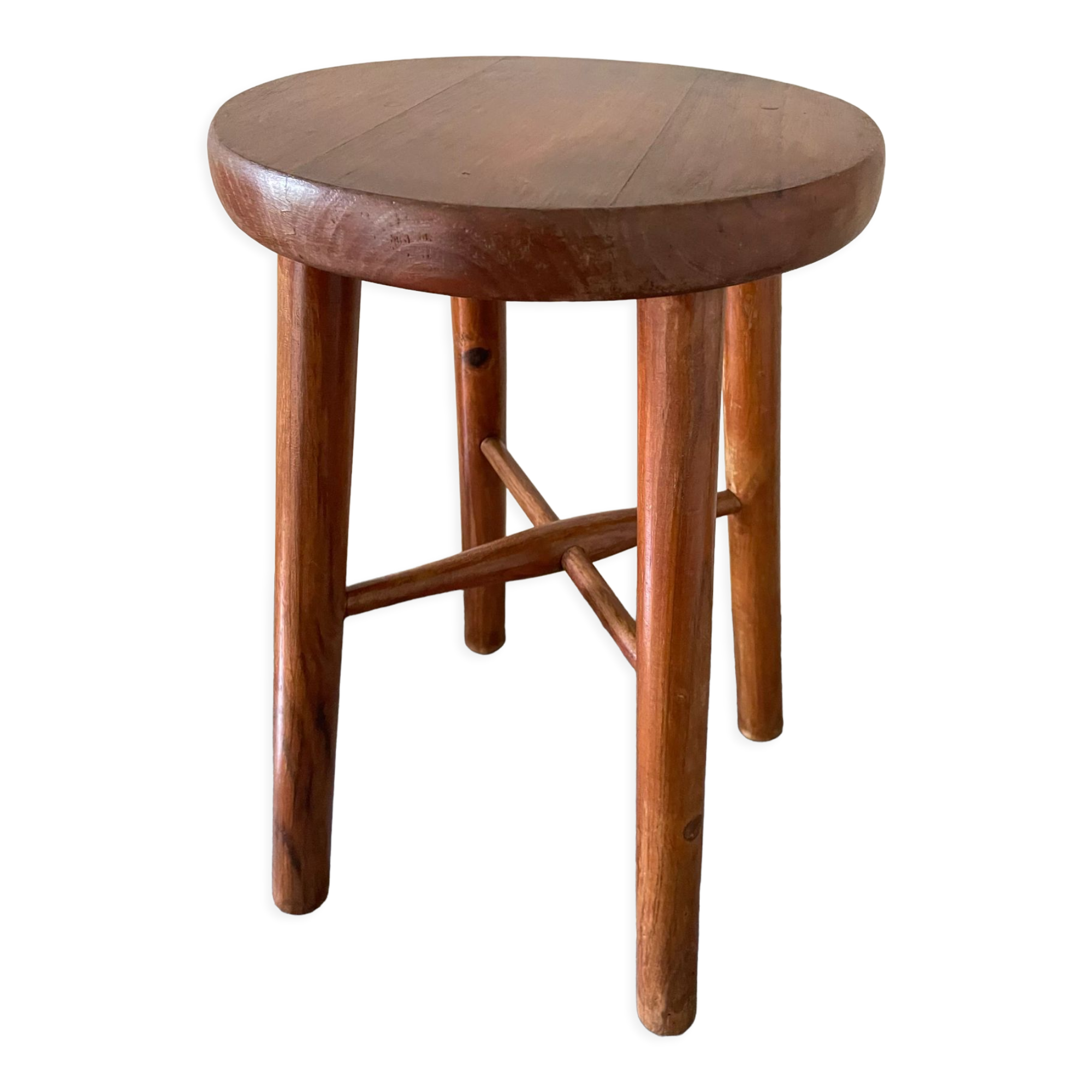 Varnished wooden stool