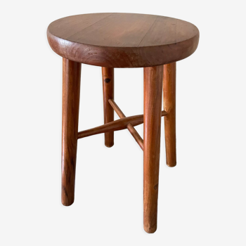 Varnished wooden stool