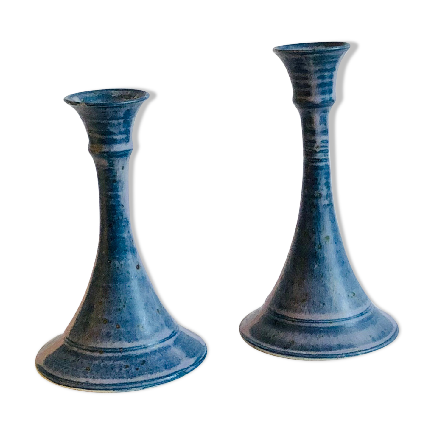 Pair of vintage ceramic candle holders