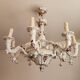 Large hand-painted gilded chandelier mangani ceramiche porcelain