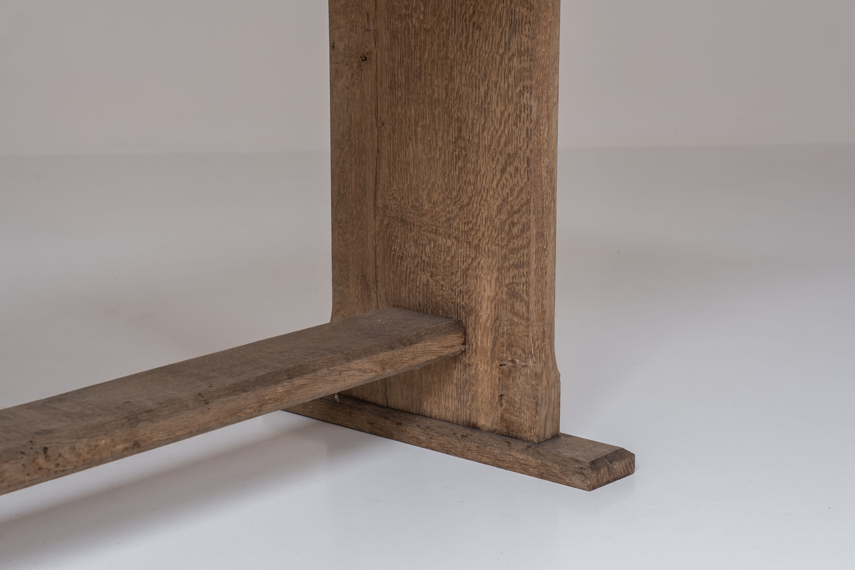 Rustic side table in elm from France, designed and handmade in the 1950s.