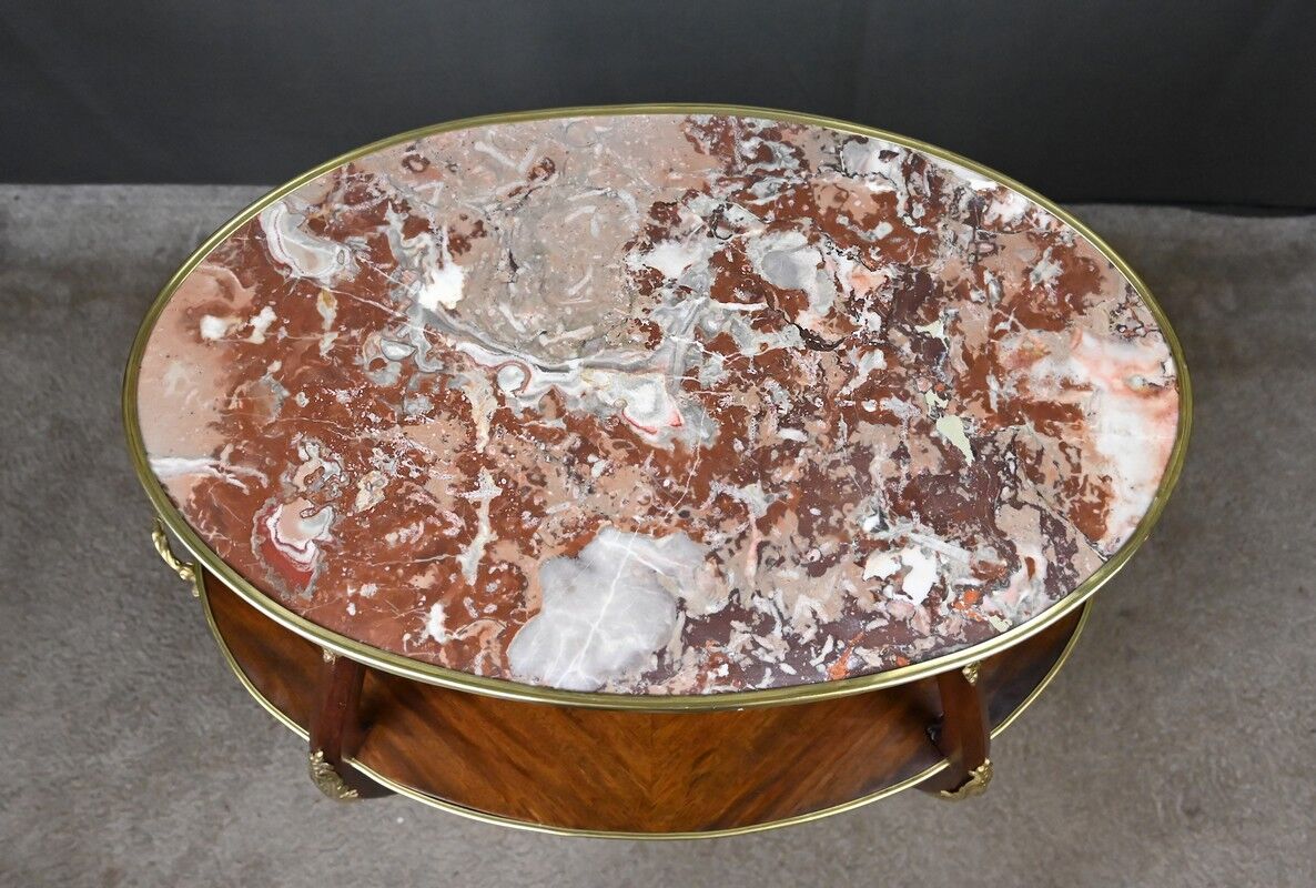 Table à thé en placage d’acajou, style Louis XV – Début XXe