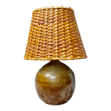 Sandstone and rattan lamp