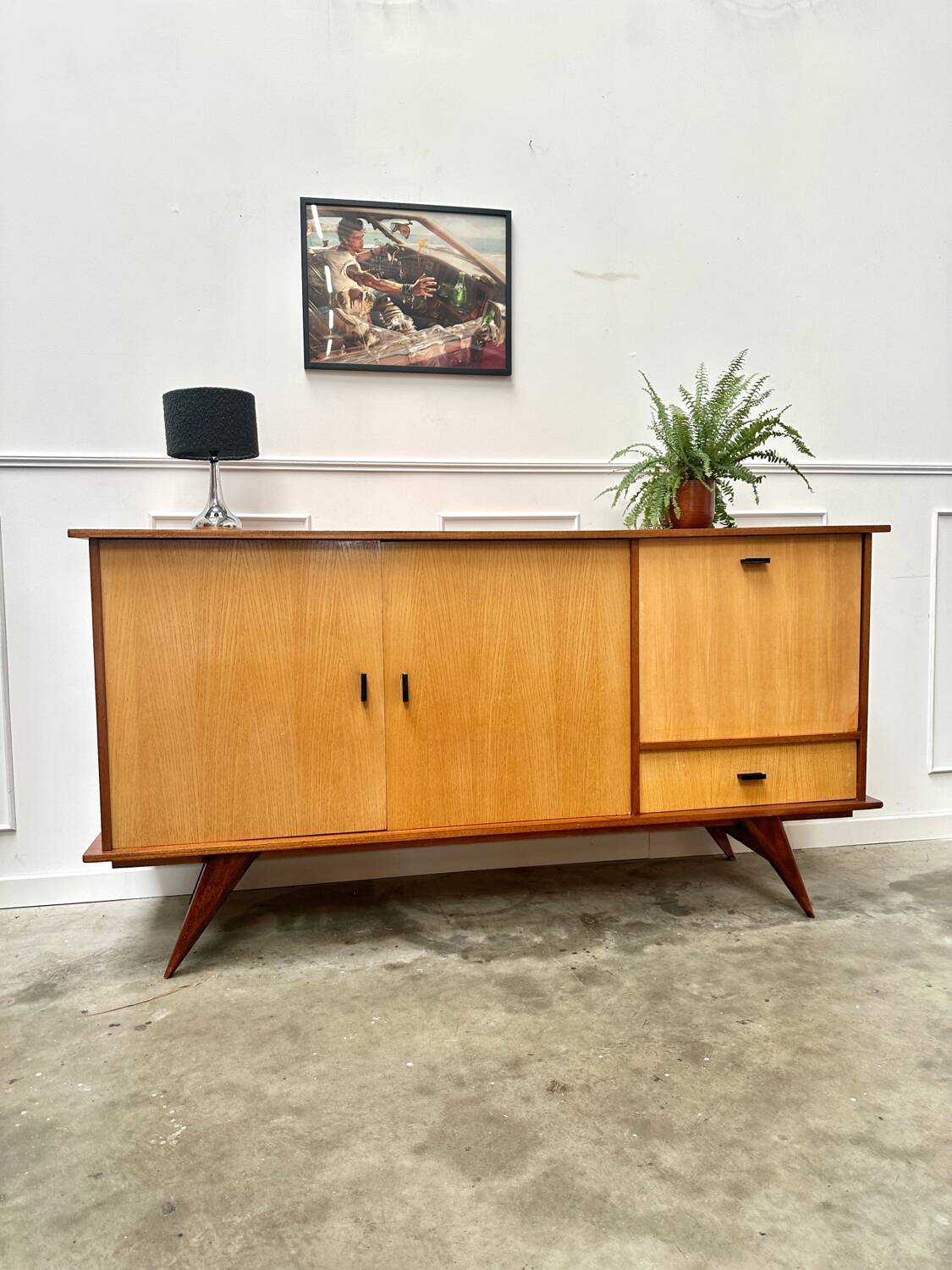 Vintage compass foot sideboard
