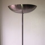 Discreet brushed metal floor lamp