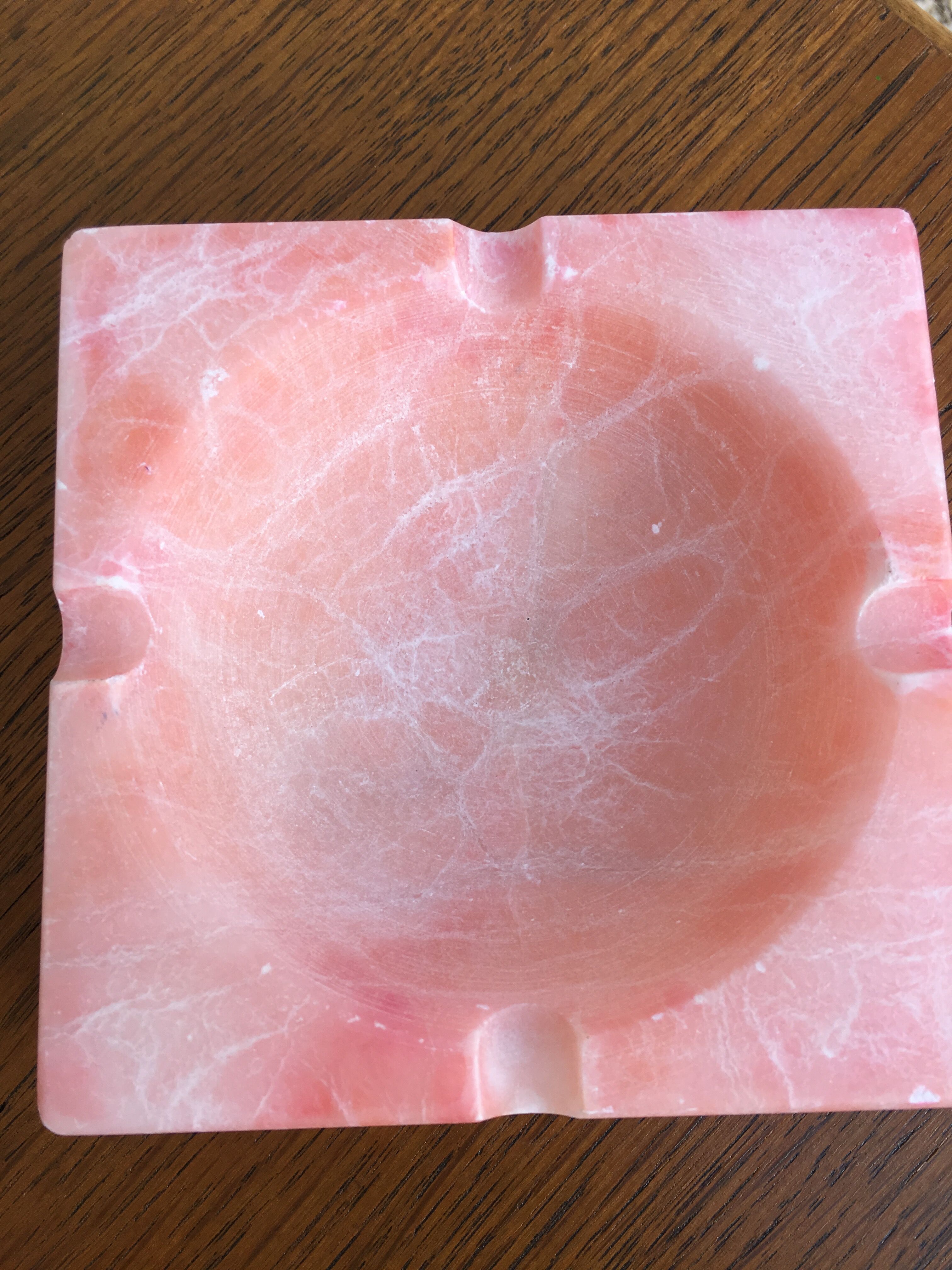 Pink marble ashtray