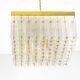 Bohemian flush-mount light in textured glass & brass, 1960s