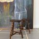 Pair of tripod stools turned wood