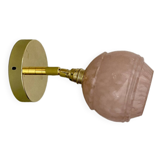 Vinatge tulip wall light in pink CLichy glass