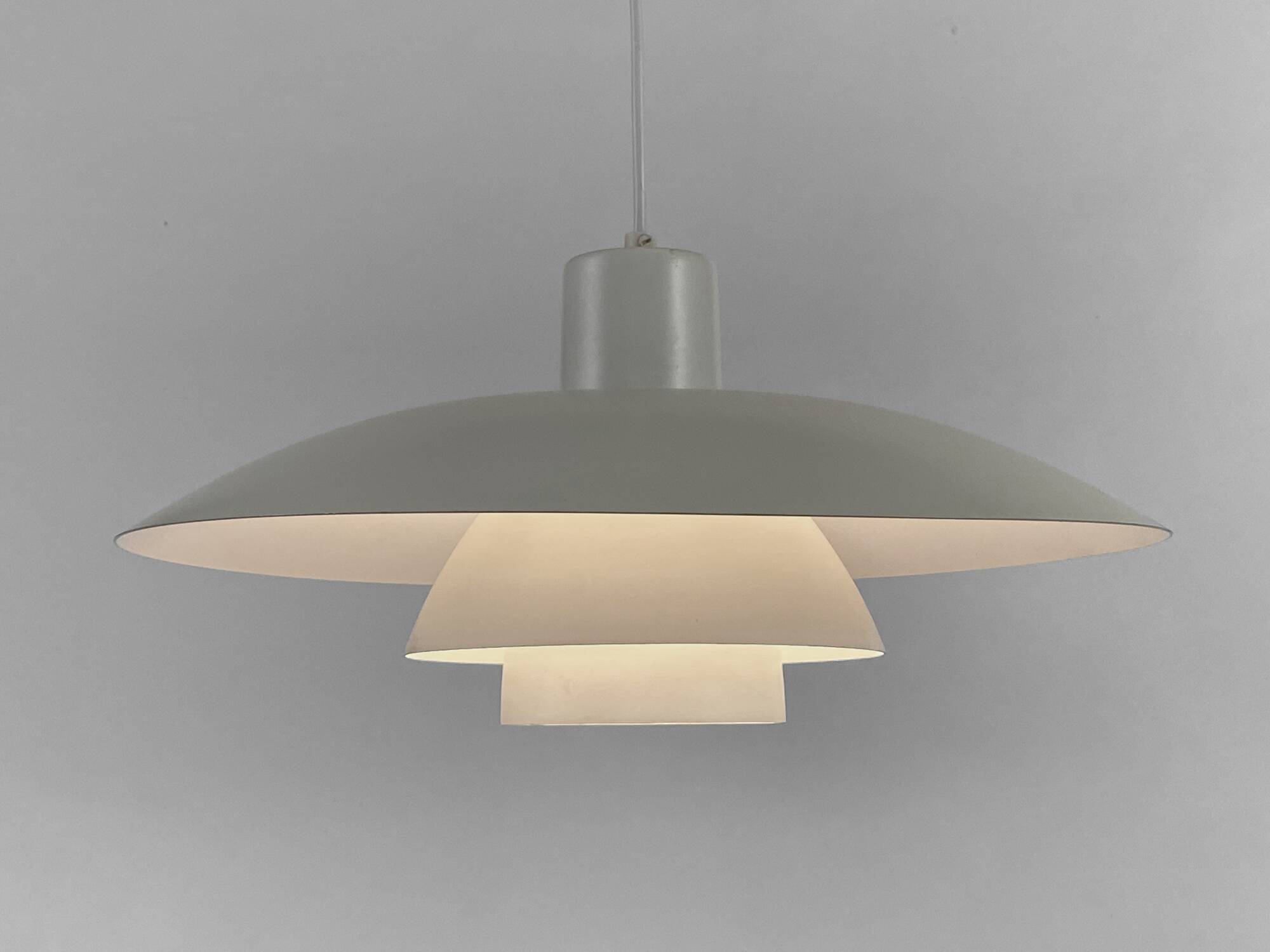 White pendant light PH 4/3 by Poul Henningsen for Louis Poulsen. Denmark 1970s