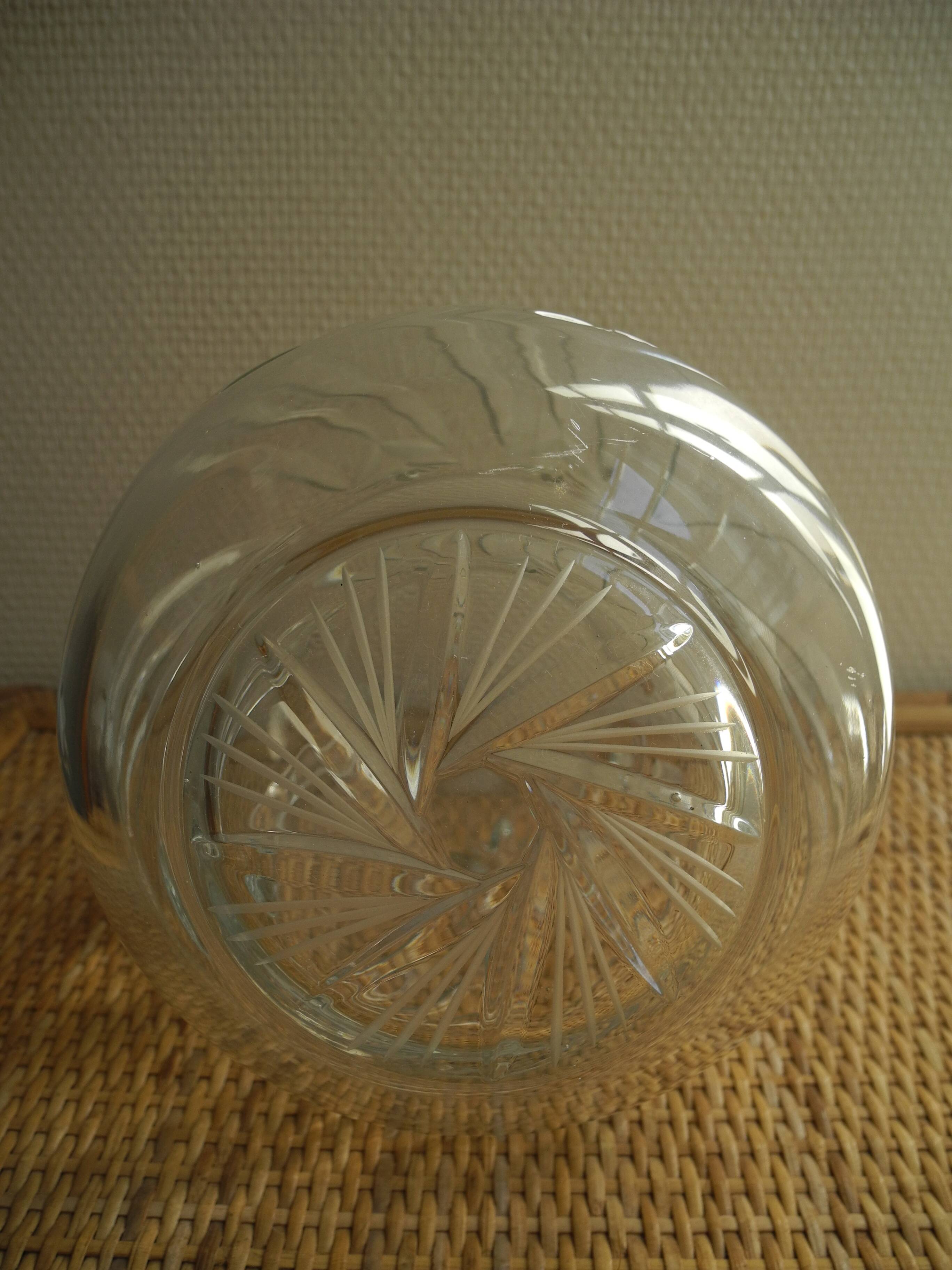 old pitcher carafe cut crystal art table vintage crystal pitcher