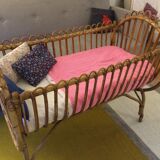 Vintage rattan cradle