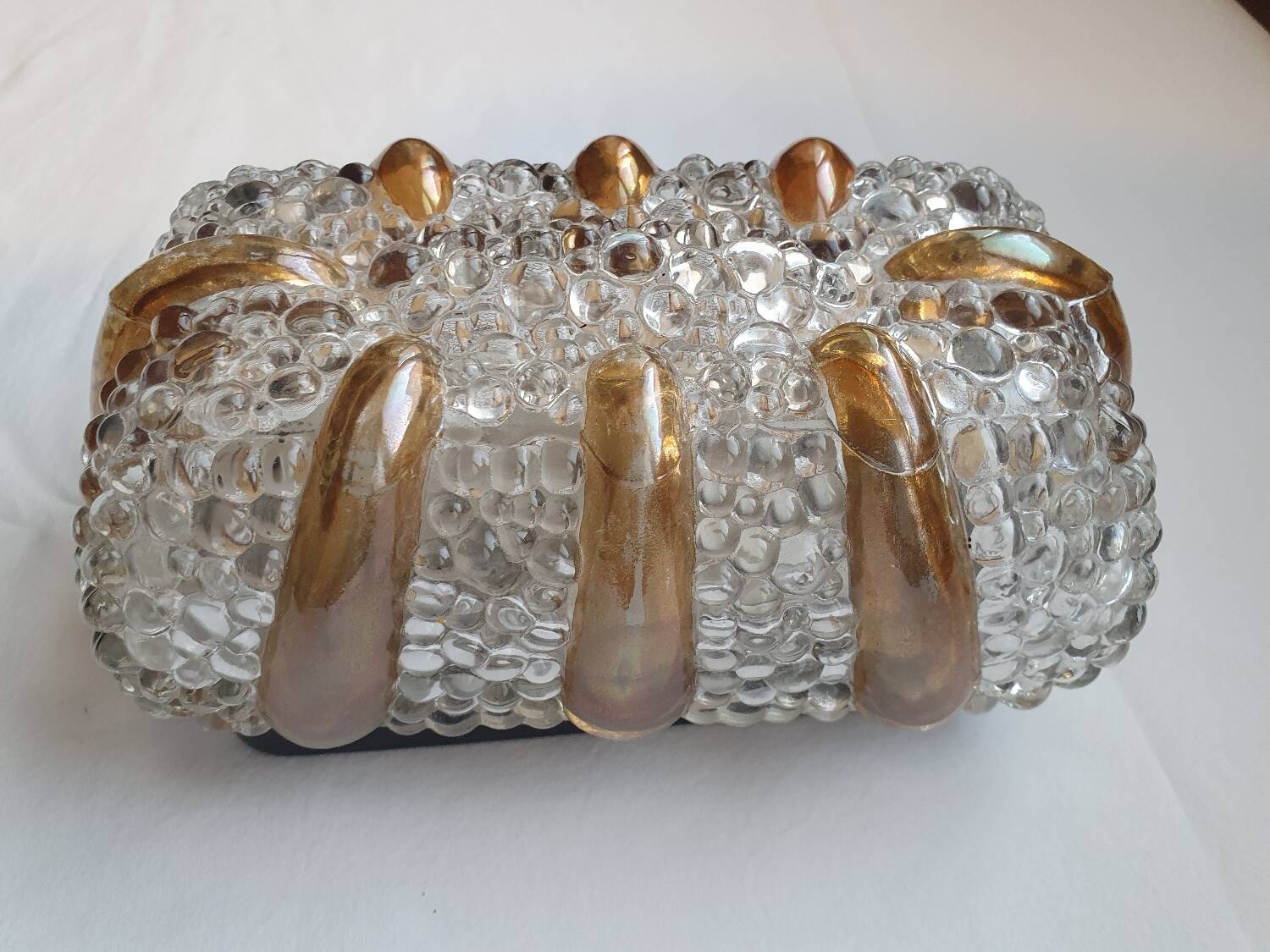 Bubble glass and amber wall light